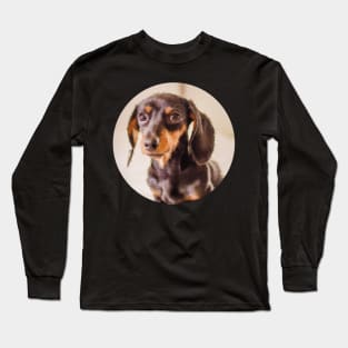 Dachshund puppy painting Long Sleeve T-Shirt